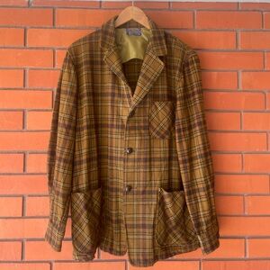 VTG Pendleton Women's Plaid Button Front Wool 49'er Coat Size Large